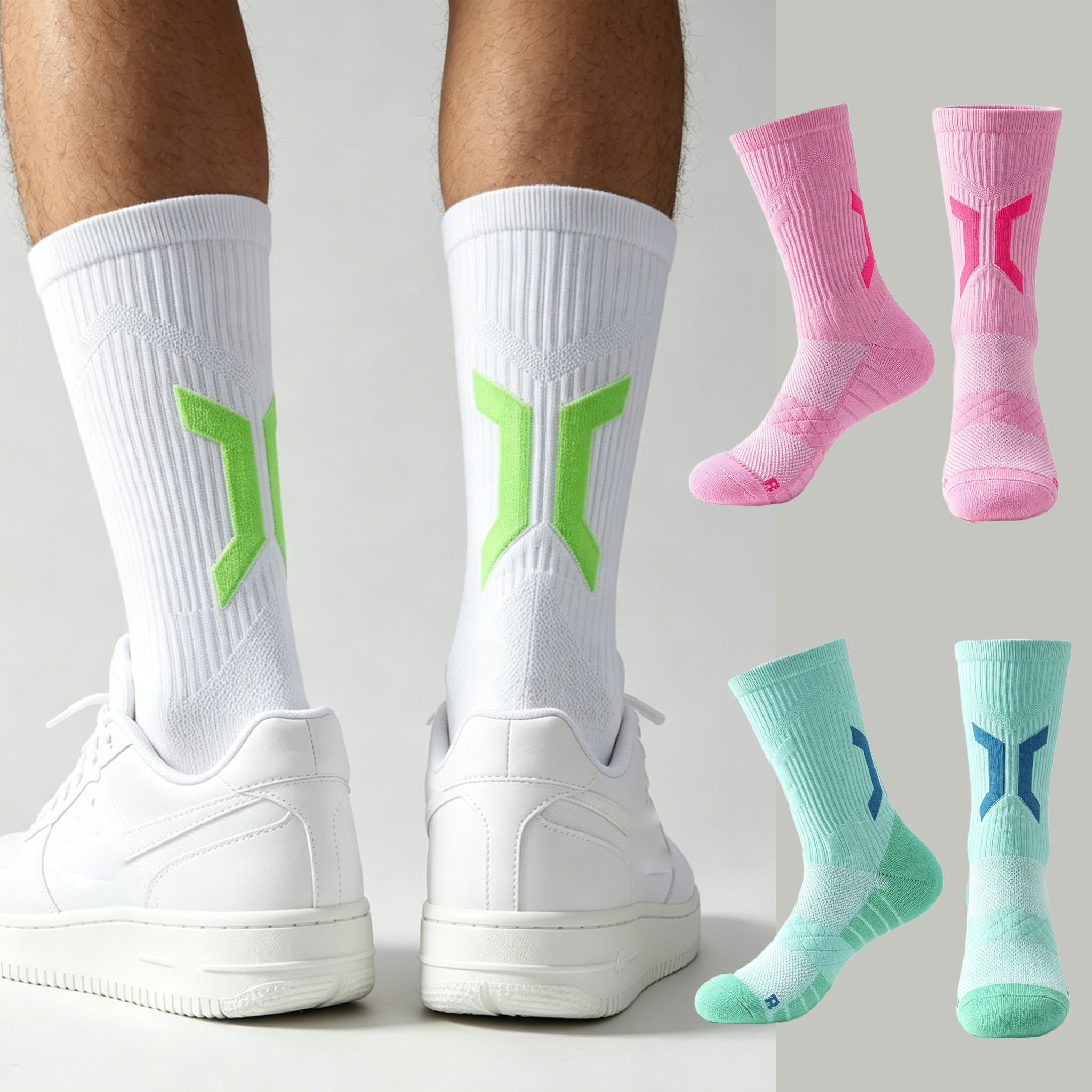 Athletic Sock Cushion - Meias de Basquete Masculinas Grossas com