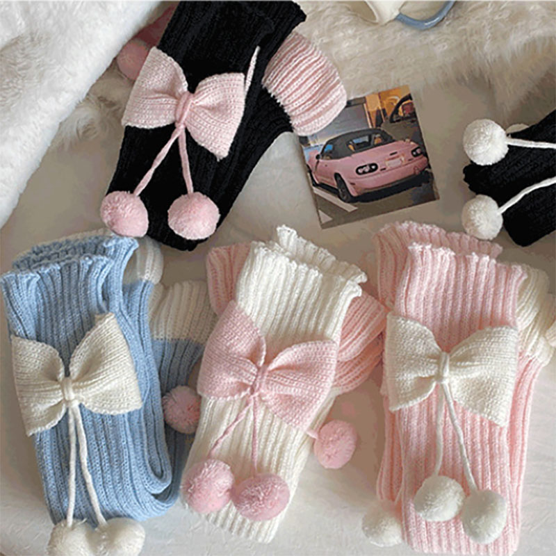 Novas crianças doce bowknot po - Knee High Sock Women avaliação e preço