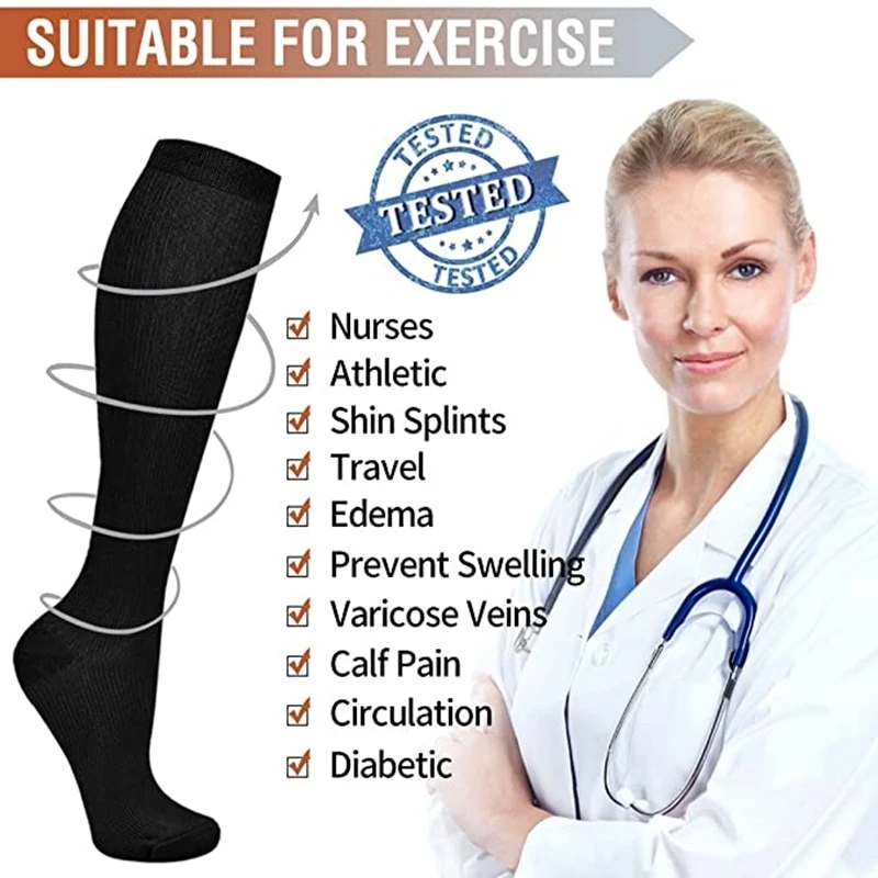 2 pares meias de compressão pr - Compression Sock Medical avaliação e preço