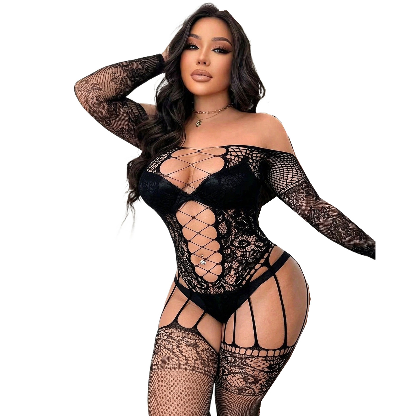 Meias de corpo inteiro em rede - Fishnet Stocking Women avaliação e preço