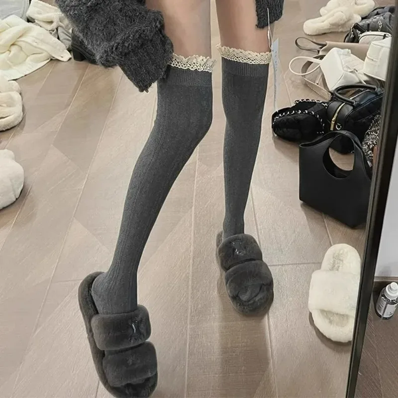 Meias longas de renda Lolita p - Knee High Sock Women avaliação e preço